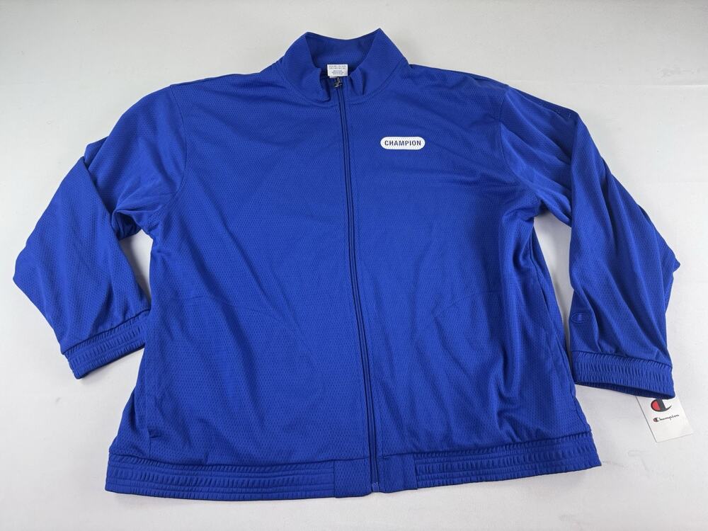 Champion Full Zip Track Jacket Men’s 2XL Blue Athletic Mesh NWT